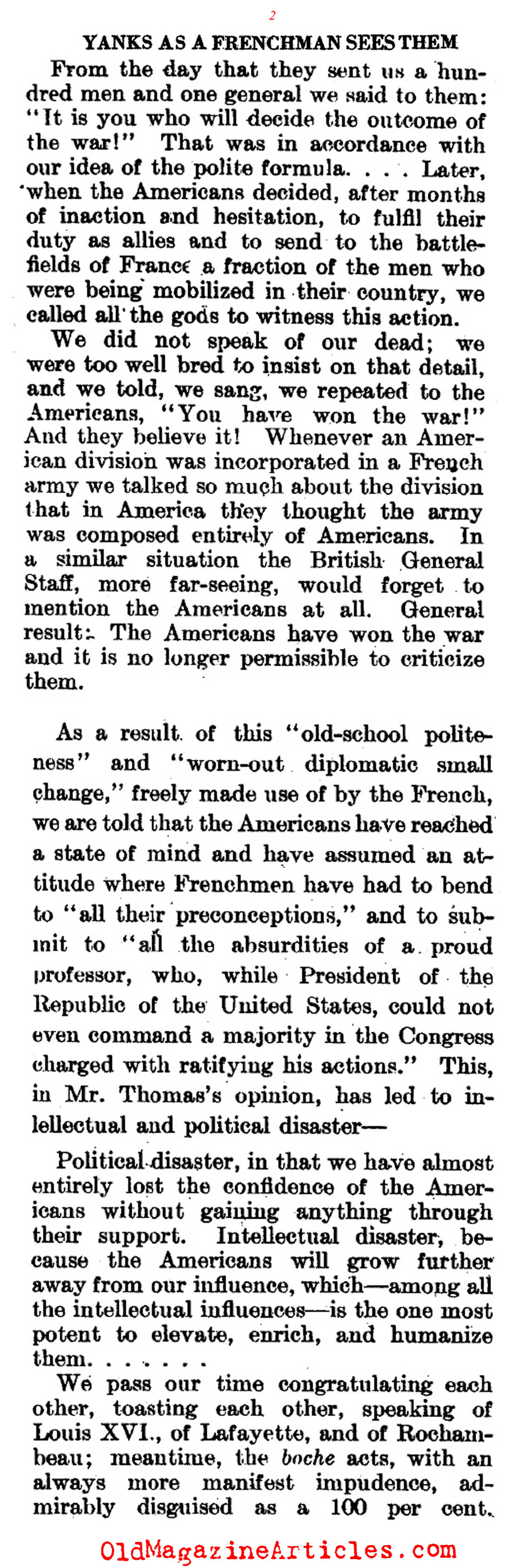 Salty Opinions from a Frenchman (Literary Digest, 1920)